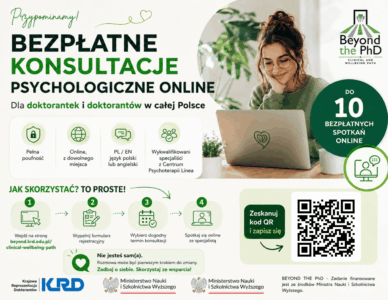 Bezpłatne konsultacje wspierające zdrowie psychiczne Doktorantów