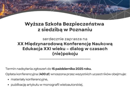 XX Międzynarodowa Konferencja Naukowa Edukacja XXI wieku – dialog w czasach (nie)pokoju – 12–14 listopada 2025 roku